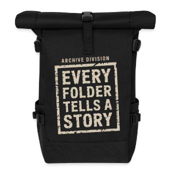 Every Folder Tells a Story - Roll Top Backpack - black - Front