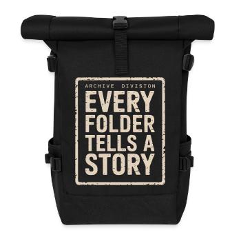 Every Folder Tells A Story - Roll Top Backpack - black - Front