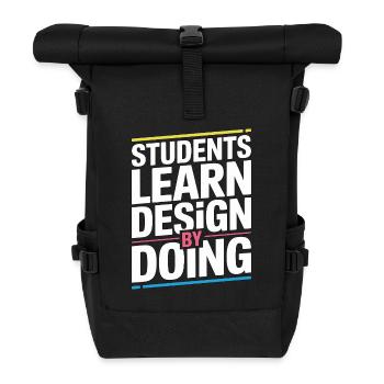 Les étudiants éducateurs en design apprennent le design graphique - Sac à dos roll top - noir - Devant
