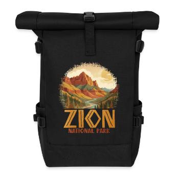Zion National Park - Roll Top Backpack - black - Front
