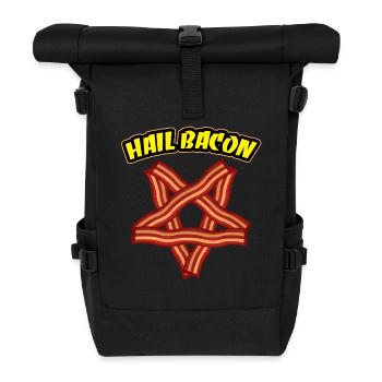 Hail Bacon – Funny Bacon Lover Humor - Roll Top Backpack - black - Front