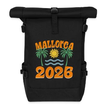 Mallorca 2026 - Rolltop Rucksack - Schwarz - Vorne