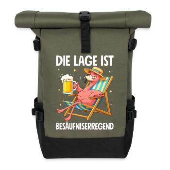 Die Lage Ist Besäufniserregend - Rolltop Rucksack - Olive/Schwarz - Vorne