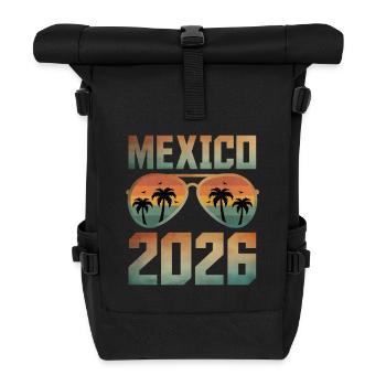 Mexiko 2026 - Rolltop Rucksack - Schwarz - Vorne