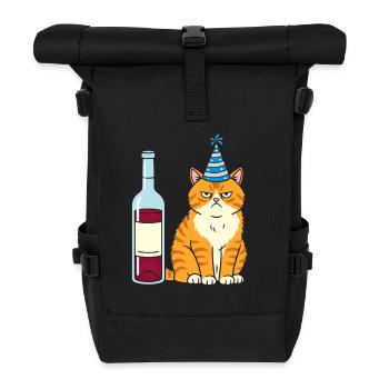 Kater partyhut - Rolltop Rucksack - Schwarz - Vorne