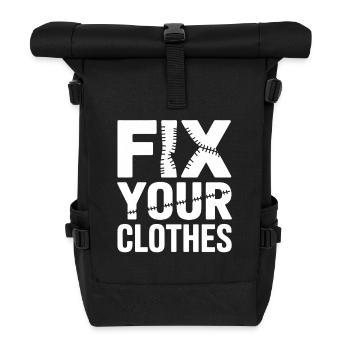 Fix Your Clothes Sichtbare Reparatur - Rolltop Rucksack - Schwarz - Vorne