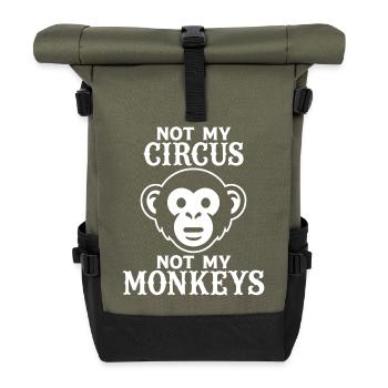 Not my Circus, Not my Monkeys - Roll Top Backpack - olive/black - Front