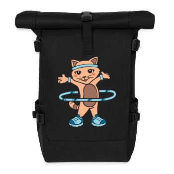 Hula Hup Huller Hullern Huller Hoop Katze - Rolltop Rucksack - Schwarz - Vorne