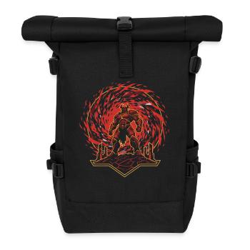 Teufel Dämon Maske Tod Fantasy Satan Halloween - Rolltop Rucksack - Schwarz - Vorne