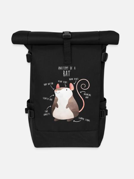 Golden Retriever Dog Anatomy - Roll Top Backpack - black
