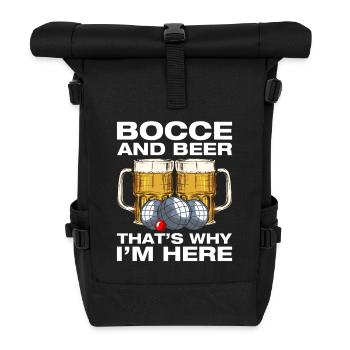 Bocce and beer Petanque Boule player - Roll Top Backpack - black - Front