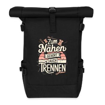 La couture inclut aussi la séparation de la phrase amusante - Sac à dos roll top - noir - Devant