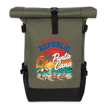 Punta Cana Sunset Beach Art - Sac à dos roll top - olive/noir - Devant