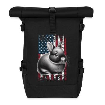 Dwarf Rabbit US Zwergkaninchen - Roll Top Backpack - black - Front