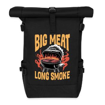 BBQ Grilling Meat Smoking Barbecue - Roll Top Backpack - black - Front