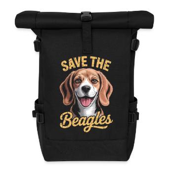 Save the Beagles - Roll Top Backpack - black - Front