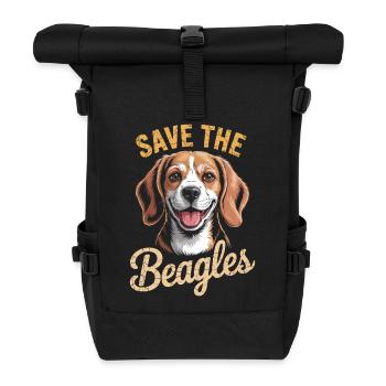 Save the Beagles Beagle Rettungsabschlag - Rolltop Rucksack - Schwarz - Vorne