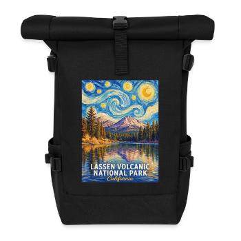 Let Volcano Night Poster California - Roll Top Backpack - black - Front