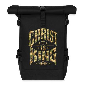 Christliche Gläubige Christus ist König Tarnung - Rolltop Rucksack - Schwarz - Vorne