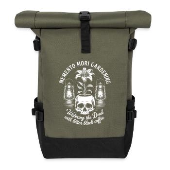 Elemento Mori Gardening Skull Coffee - Roll Top Backpack - olive/black - Front