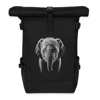 Elephant Head - Roll Top Backpack - black - Front