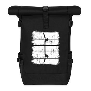 Skateboard Drawing - Roll Top Backpack - black - Front