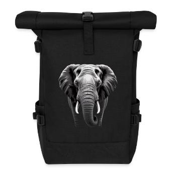 Elephant Head Elephant - Roll Top Backpack - black - Front