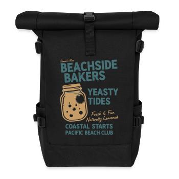 Sauerteigbrot Backen Strandbäcker Hefig - Rolltop Rucksack - Schwarz - Vorne