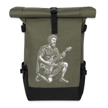 Marcus Aurelius plays guitar - Roll Top Backpack - olive/black - Front