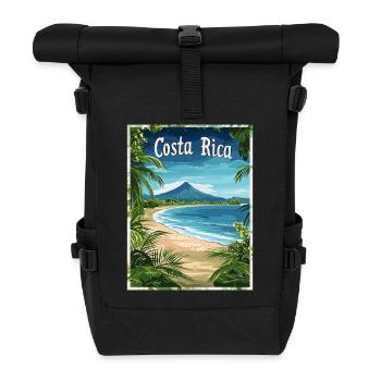Costa Rica Tropical Beach Landscape - Roll Top Backpack - black - Front
