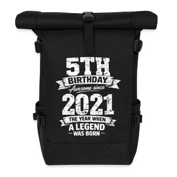 5. Geburtstag 2021 Legende Vintage Design - Rolltop Rucksack - Schwarz - Vorne