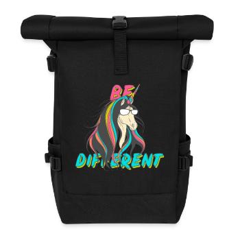 Be Different Nerd Einhorn Party - Rolltop Rucksack - Schwarz - Vorne