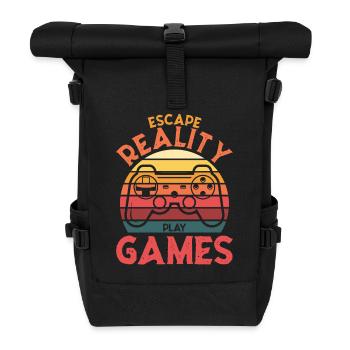 Escape Reality – Spiele & Play Retro Controller - Rolltop Rucksack - Schwarz - Vorne