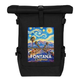 Fontana California Sternennacht - Rolltop Rucksack - Schwarz - Vorne