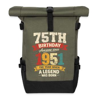 75 Ans Anniversaire Légende 1951 - Vintage - Sac à dos roll top - olive/noir - Devant