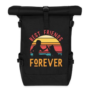 Best Friends Forever – Frau & Hund Team - Rolltop Rucksack - Schwarz - Vorne
