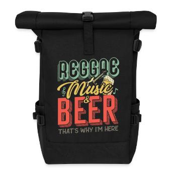 Reggae Music & Beer | Beer & Vibes - Roll Top Backpack - black - Front