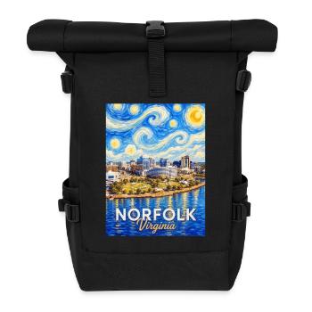 Norfolk Skyline Sternennacht - Rolltop Rucksack - Schwarz - Vorne