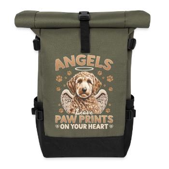 Race de chien Goldendoodle - Sac à dos roll top - olive/noir - Devant