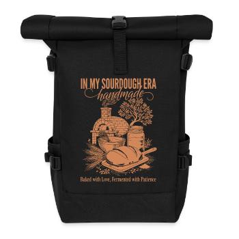 Sauerteig In My Sourdough Era Handgebackenes Brot - Rolltop Rucksack - Schwarz - Vorne