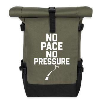 No Pace No Pressure - Roll Top Backpack - olive/black - Front