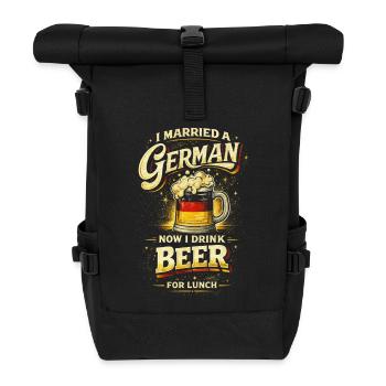 Verheiratet Mit Einem Deutschen - Rolltop Rucksack - Schwarz - Vorne
