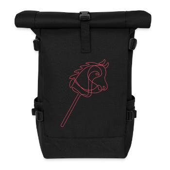 Hobby Horsing | Reiten | Sport | Geschenk - Rolltop Rucksack - Schwarz - Vorne
