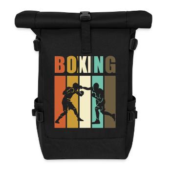 Boxing Boxing Ring Nostalgia Gift for Boxers - Roll Top Backpack - black - Front