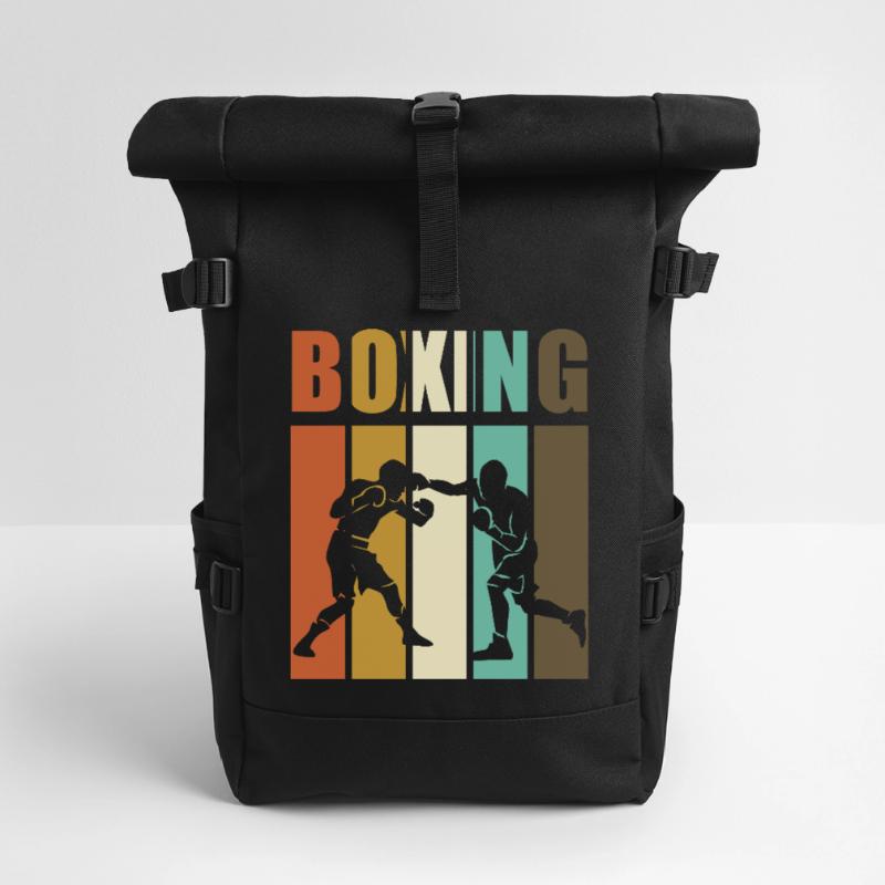 Boxe Ring de boxe Cadeau de nostalgie pour boxeurs Sac à dos roll top