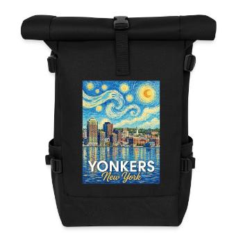 Yonkers, New York - Roll Top Backpack - black - Front