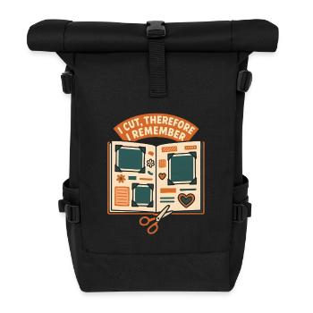Ich schneide | Scrapbooking Basteln - Rolltop Rucksack - Schwarz - Vorne