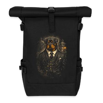 Rottweiler Dog In Mafia - Roll Top Backpack - black - Front