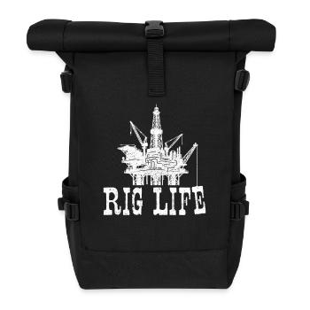 Rig Life Ölfeldarbeiter Roughneck - Rolltop Rucksack - Schwarz - Vorne
