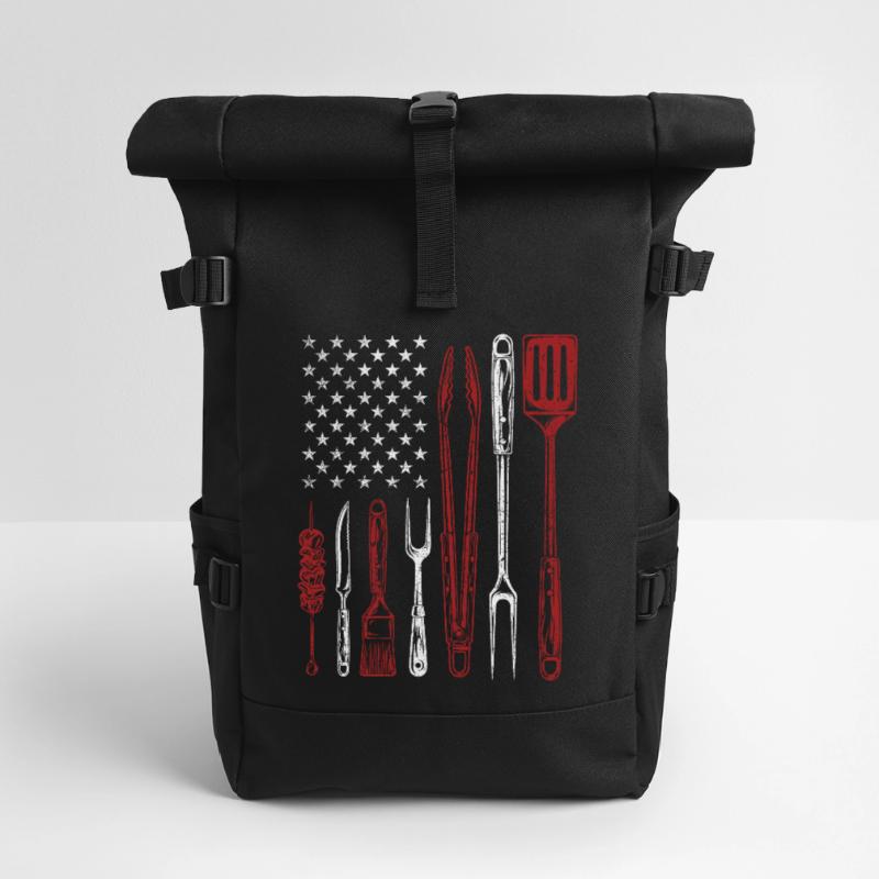BBQ Grill Tools US Flag Pitmaster Rolltop Rucksack